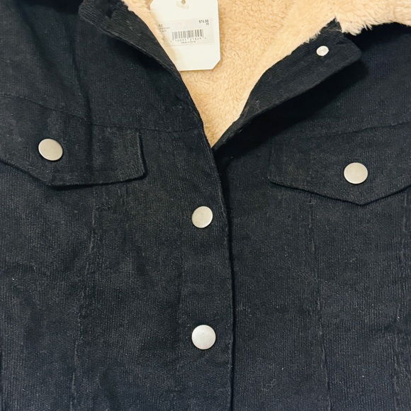 ALTAR'D STATE Deirdre Cord Cropped Black Corduroy Jacket Medium NWT - Picture 11 of 12